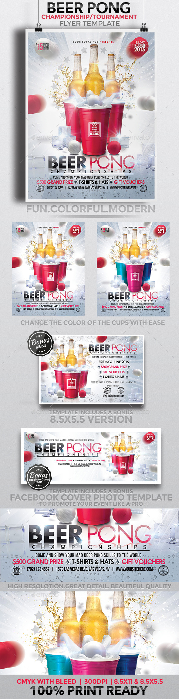 Beer Pong Championship / Tournament Flyer Template by megaboiza ...