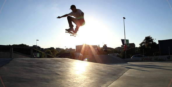 Skateboarding At Sunset