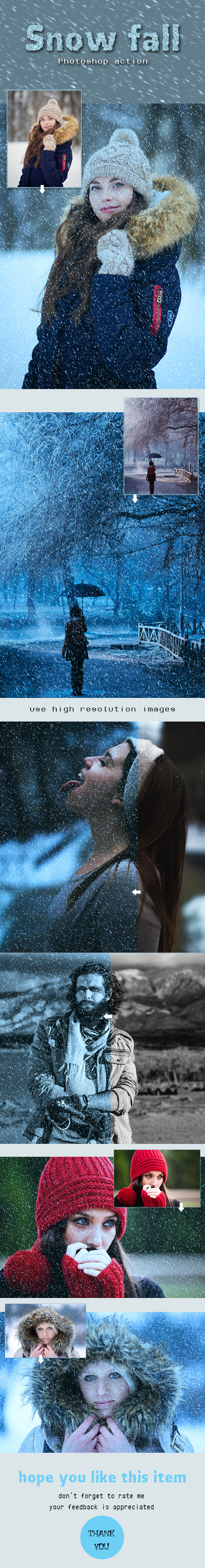 Snow Fall - Photo Effects Actions