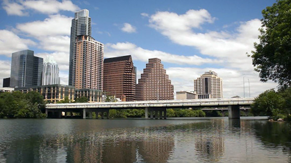 Austin Texas Colorado River Passes Downtown Water