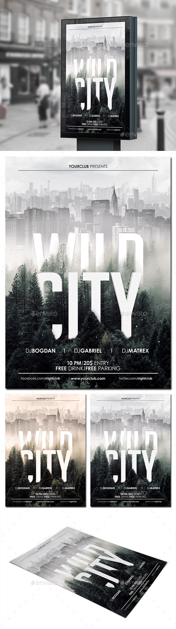 Wild City Flyer Poster - Clubs & Parties Events