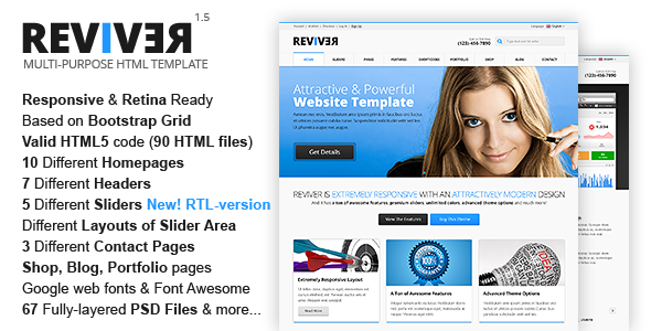 Extraordinary ReviveR - Premium Multipurpose HTML Template