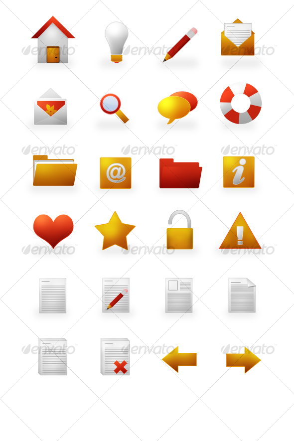 Warm Icons Set - Web Icons