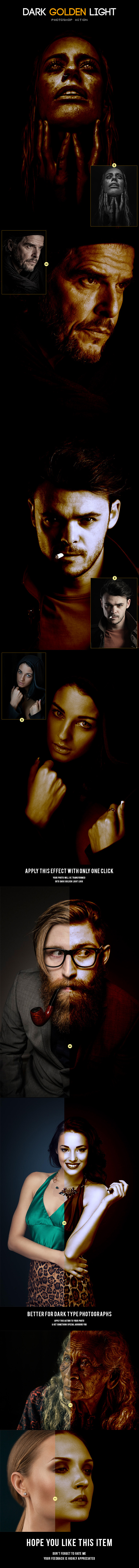 Dark Golden Light - Photo Effects Actions