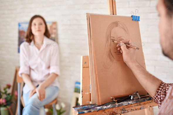 Artist drawing - Stock Photo - Images