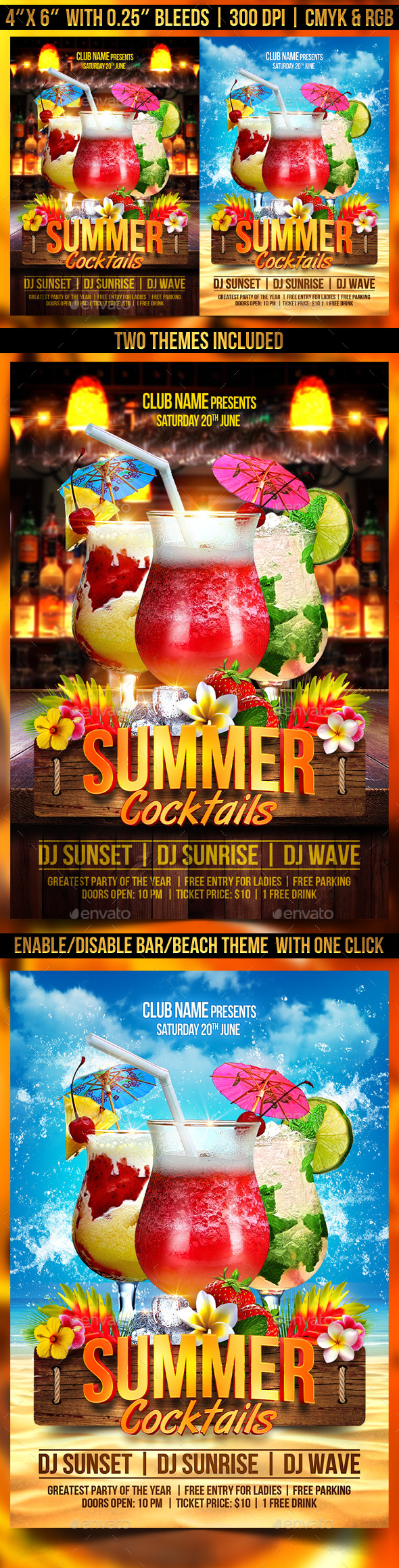 Summer Cocktails Flyer Template