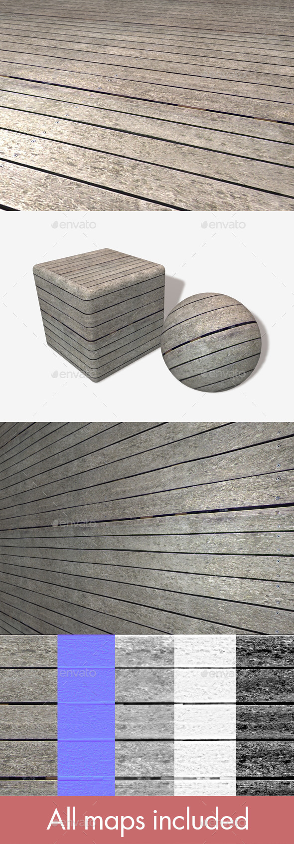Weathered Wooden Planks - 3Docean 11494910