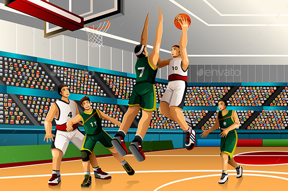 People Playing Basketball in a Competition - Sports/Activity Conceptual