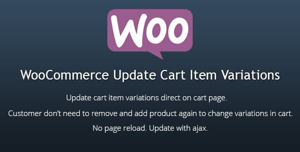 WooCommerce Update Cart Item Variations