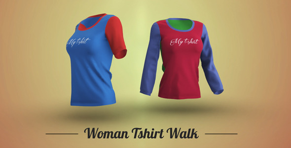 Woman Tshirt walk - VideoHive 11453652