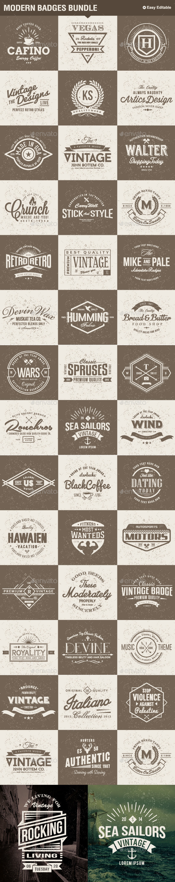 Modern Badges Big Bundle - Badges & Stickers Web Elements
