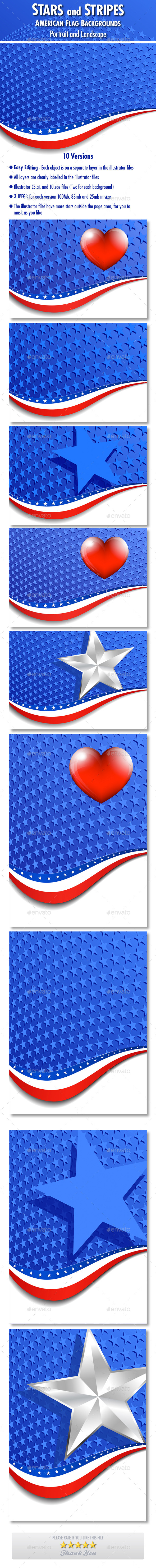 Stars & Stripes American Backgrounds - Backgrounds Decorative