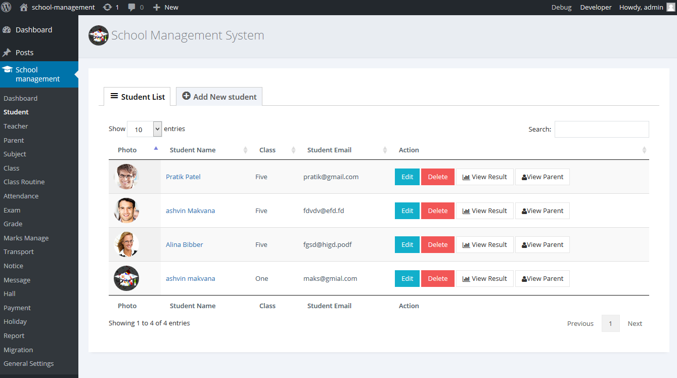 School Management System for Wordpress by dasinfomedia | CodeCanyon