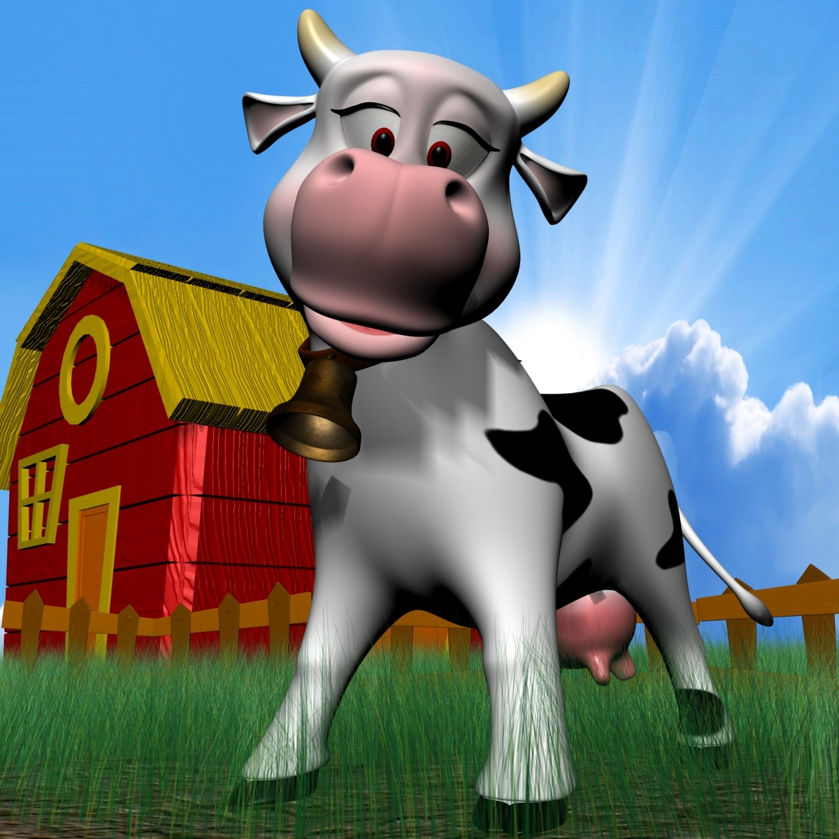 Cartoon Cow RIGGED by supercigale 3DOcean