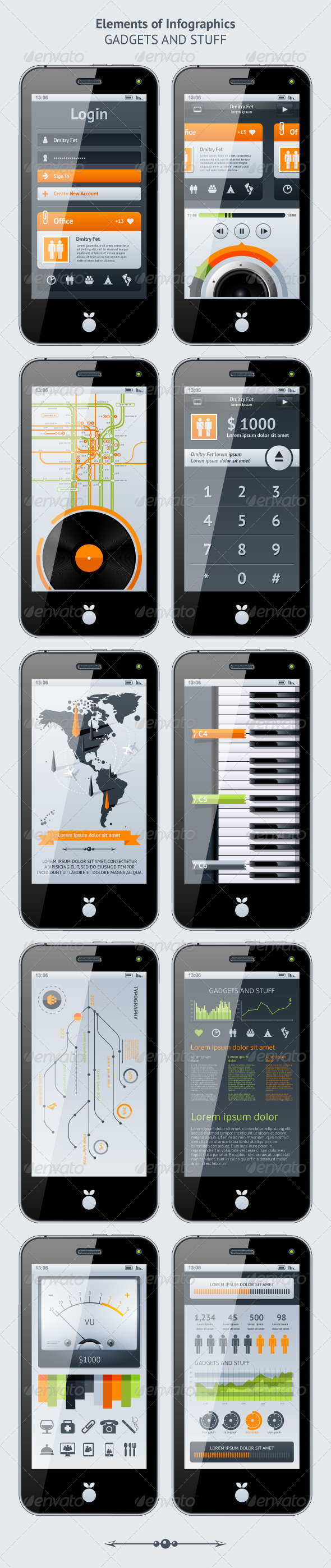 Elements of Infographics with gadgets and stuff - Infographics