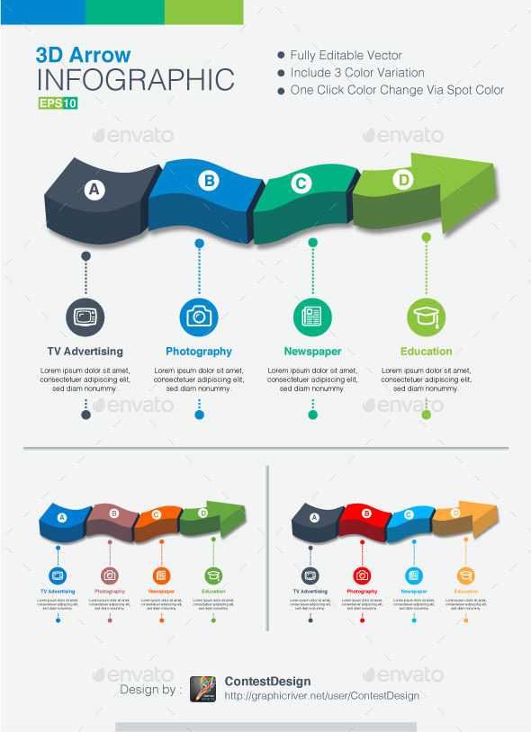 3D Arrow Infographic