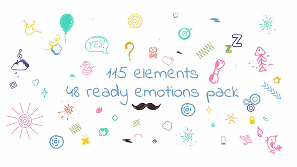 48 Doodles' Sets of Emotions and Conditions