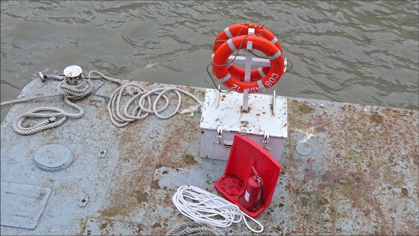 A Floating Object with Safety Gears in Orange