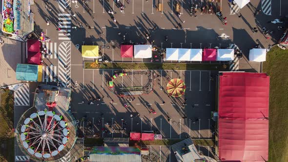 Amusement Park Aerial Shot, Top View