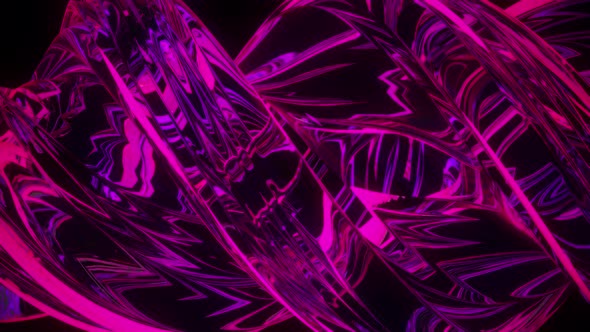 Abstract 3D Magenta Translucent Shape Formation Rotating Loop