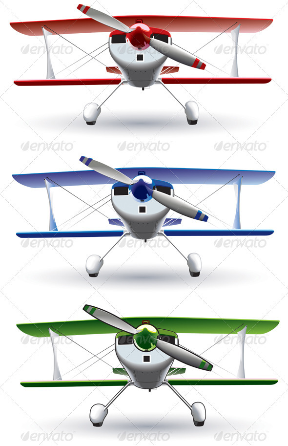 Sporting Bbiplane Front - Objects Vectors