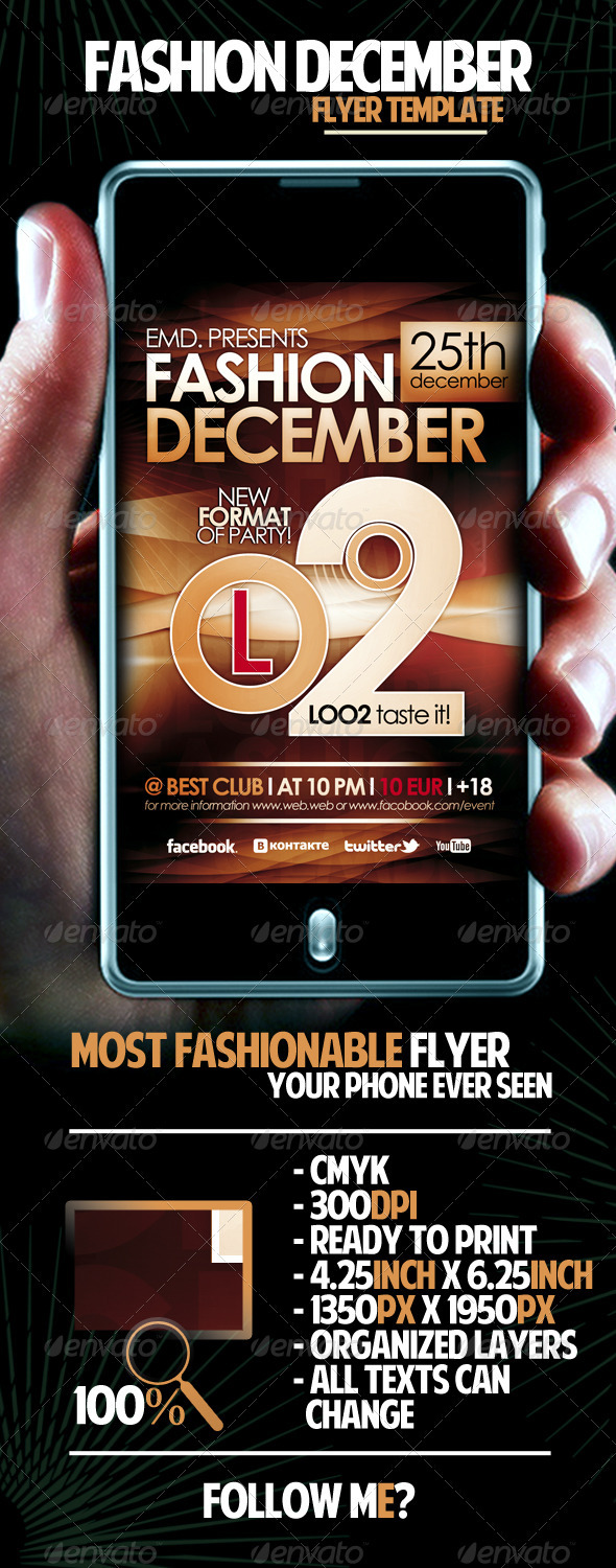 Fashion December Flyer Template - Clubs & Parties Events