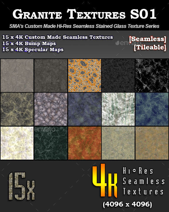 Hi-Res Granite Textures - 3Docean 11572218
