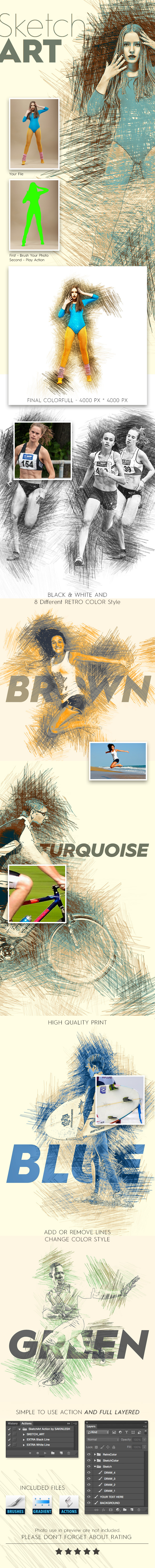 Sketch Art Photoshop Action - Photo Effects Actions