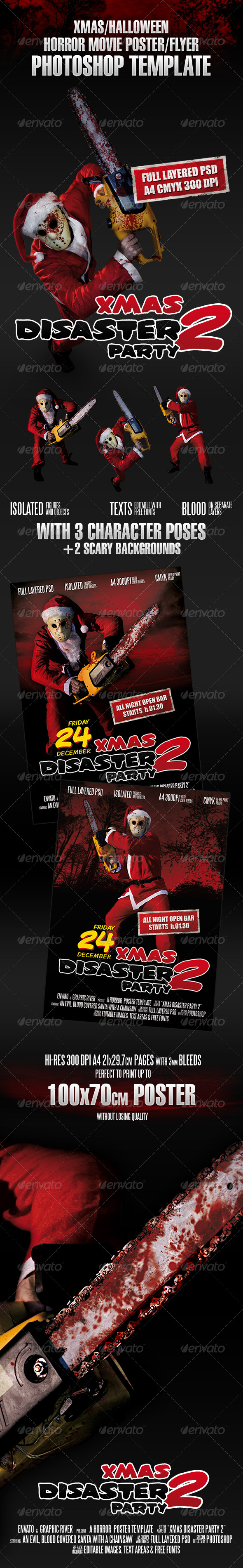 Xmas Horror Flyer Template - Clubs & Parties Events