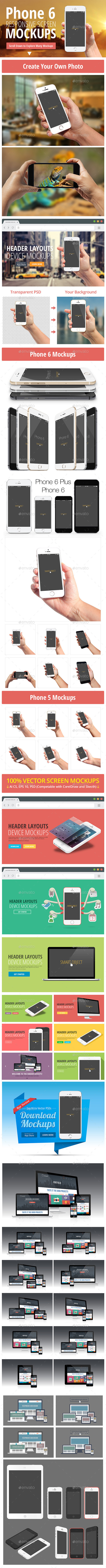 Responsive Screen Mockups - Displays Product Mock-Ups