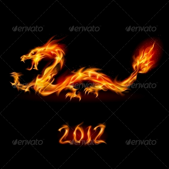 Abstract Fiery Dragon