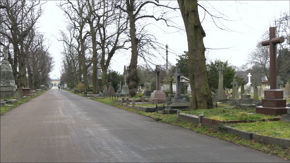 The Street Inside the Cemetery Surrounded 