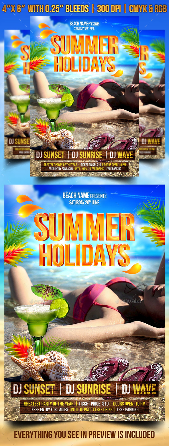 Summer Holidays Flyer Template