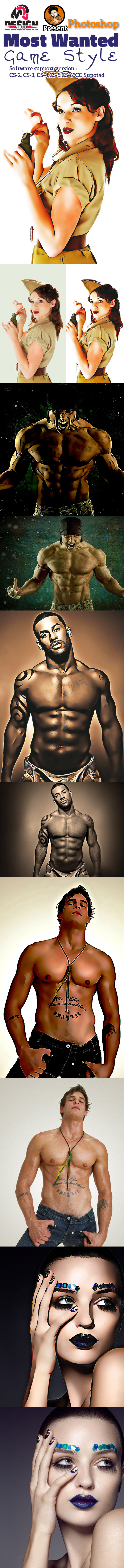 Most Wanted Game Style - Actions Photoshop