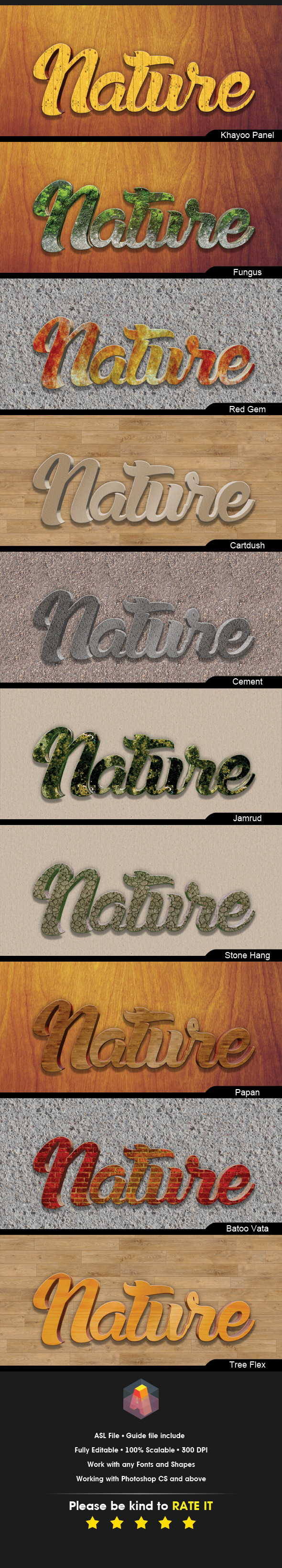 3D Text Effects Nature Styles - Text Effects Styles