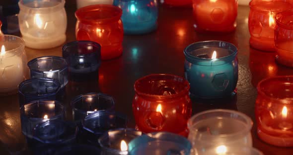Candle Lights On A Church Altar