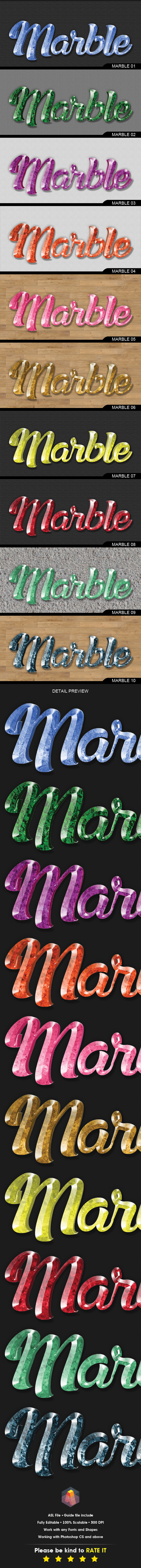 3D Text Effects Marble/Gem Stone Styles - Text Effects Styles