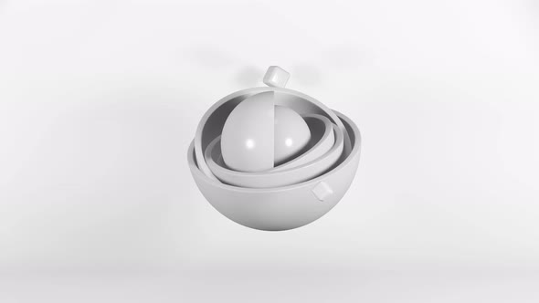Abstract animation - rotating hemispheres