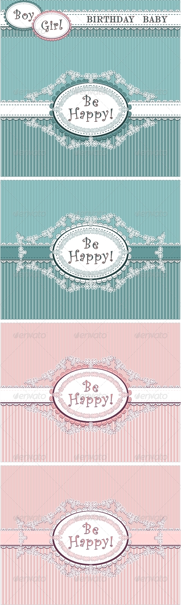 Birthday baby in blue and pink colors 