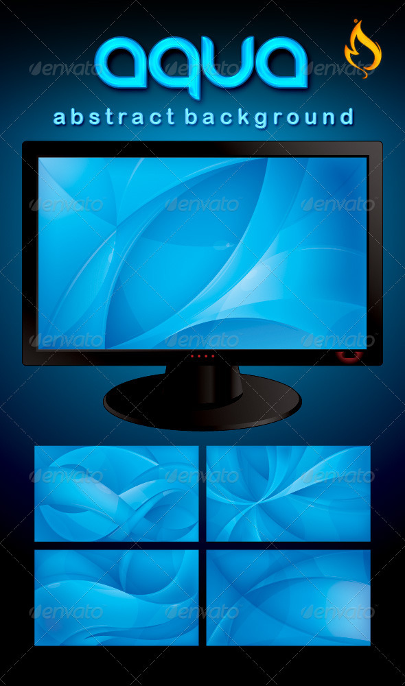 Abstract Background with Monitor – Aqua - Backgrounds Decorative