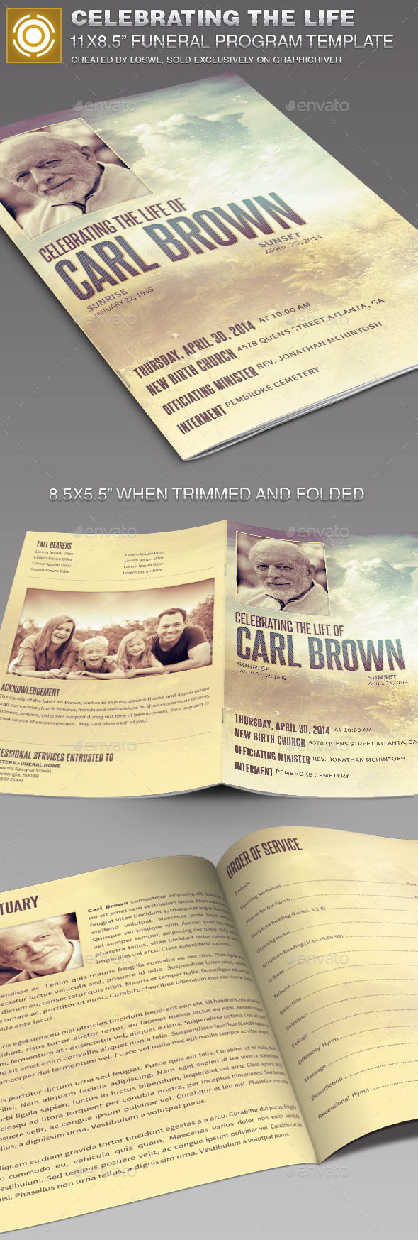 Celebration Of Life Program Template With Roses Design - Download Now!