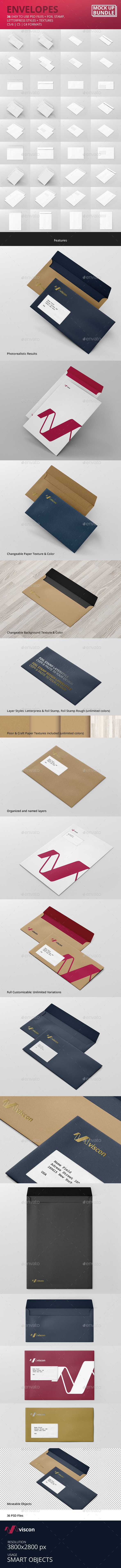 Envelopes Mock-Up Bundle - Stationery Print