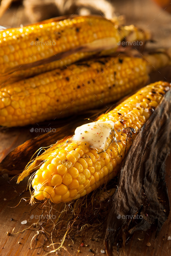 Grilled Corn on the Cob - Stock Photo - Images