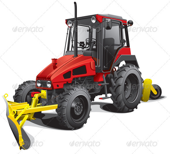 Snow Plow Tractor - Objects Vectors