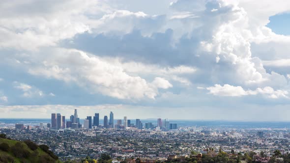 Los Angeles Skyline After Rain Clouds Day , Stock Footage | VideoHive