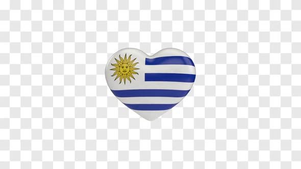 Uruguay Flag on a Rotating 3D Heart alt