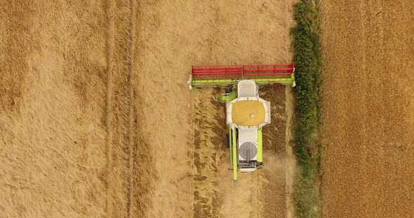 Aerial View of Combine Harvester