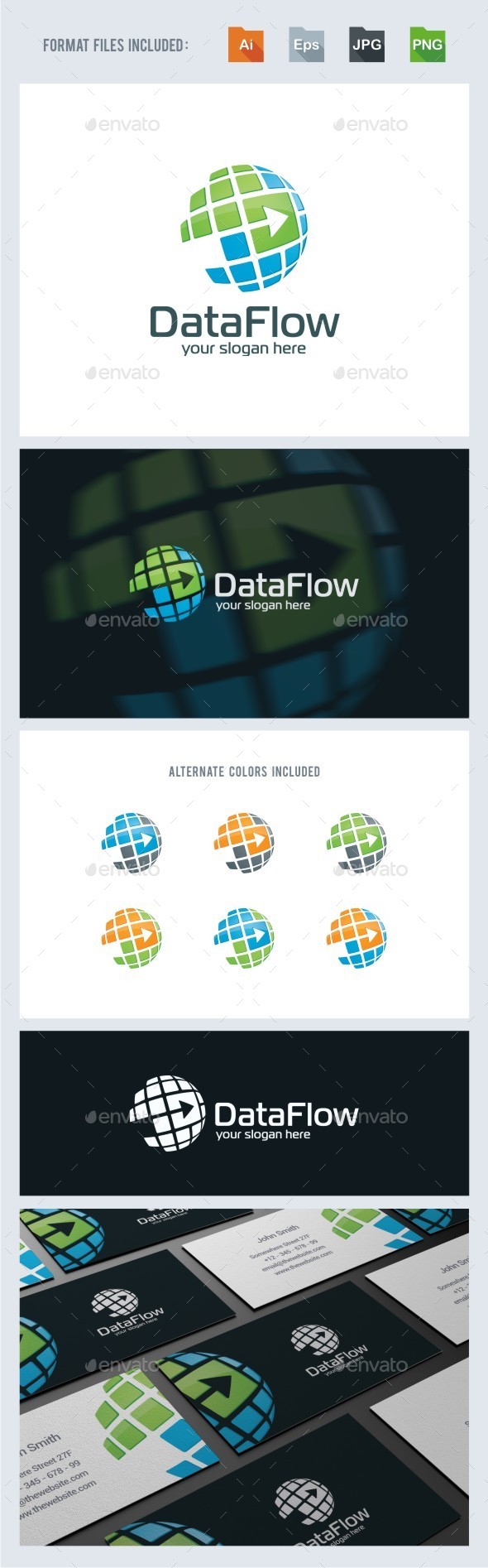 Data Flow - Logo Template - Symbols Logo Templates