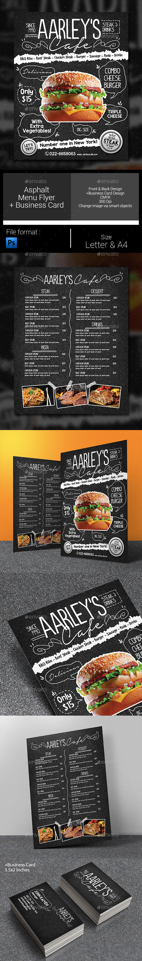 Asphalt Food Menu Flyer Template