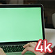 Girl Using Laptop with Green Screen - VideoHive Item for Sale